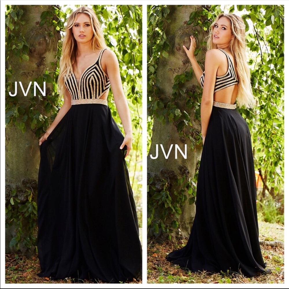 Stunning Jovani Black & Gold Dress